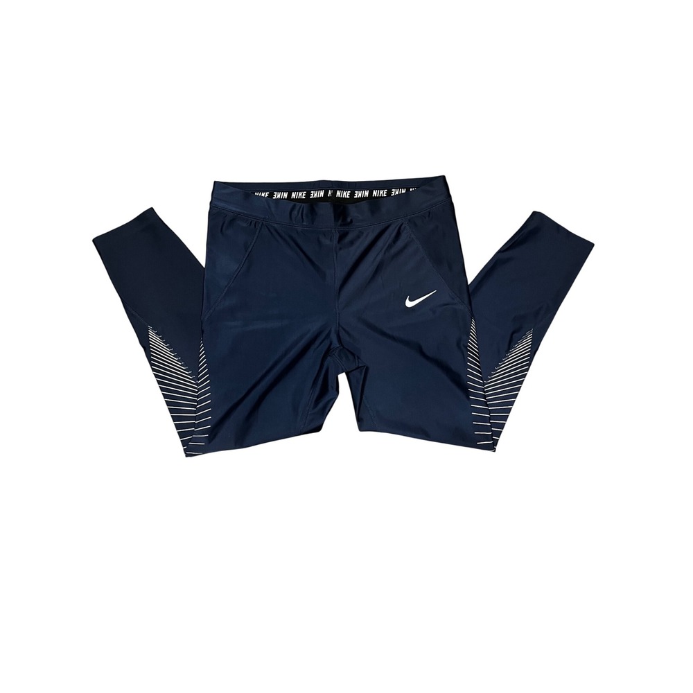 Athletic Leggings Dri Fit Gym Workout Stretch Navy Blue XL Women Nike